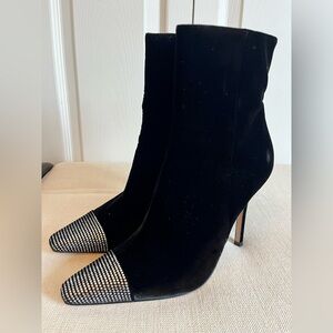 Gianvito Rossi velvet and crystal boots. Size 39 1/2